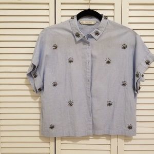 Zara Boxy Crop Blouse